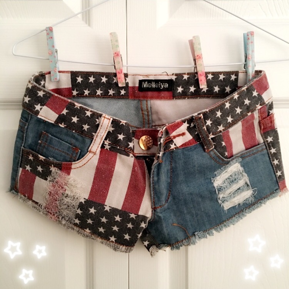 🛍 FWP Meileiya American flag shorts